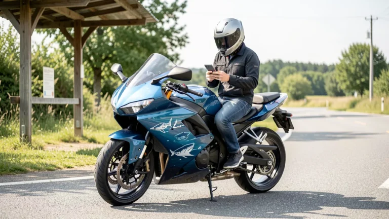 Razor Shark sur &eacute;cran, seulement lors des pauses moto